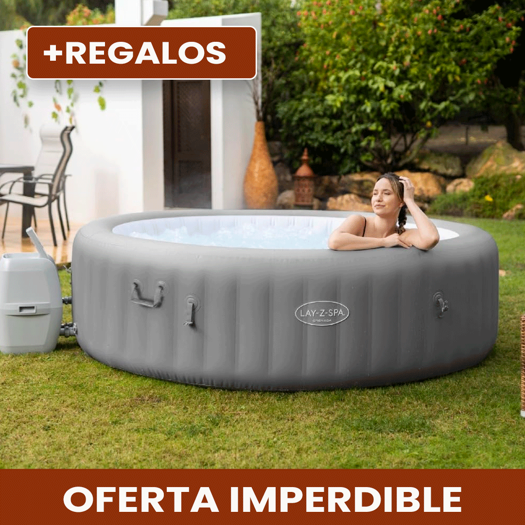 Bañera Ofuró Spa Inflable Palm Springs 1350L + Bomba Calentadora + Tapa
